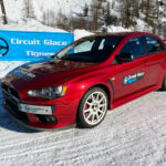 Mitsubishi Evo X de 300cv sur le Circuit Glace de Tignes