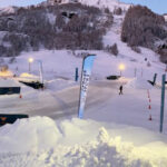 Panorama du Circuit Glace de Tignes au coucher de soleil